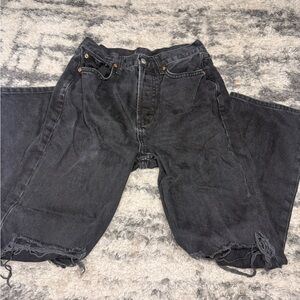 Topshop Black Wide/Straight  Leg Jeans